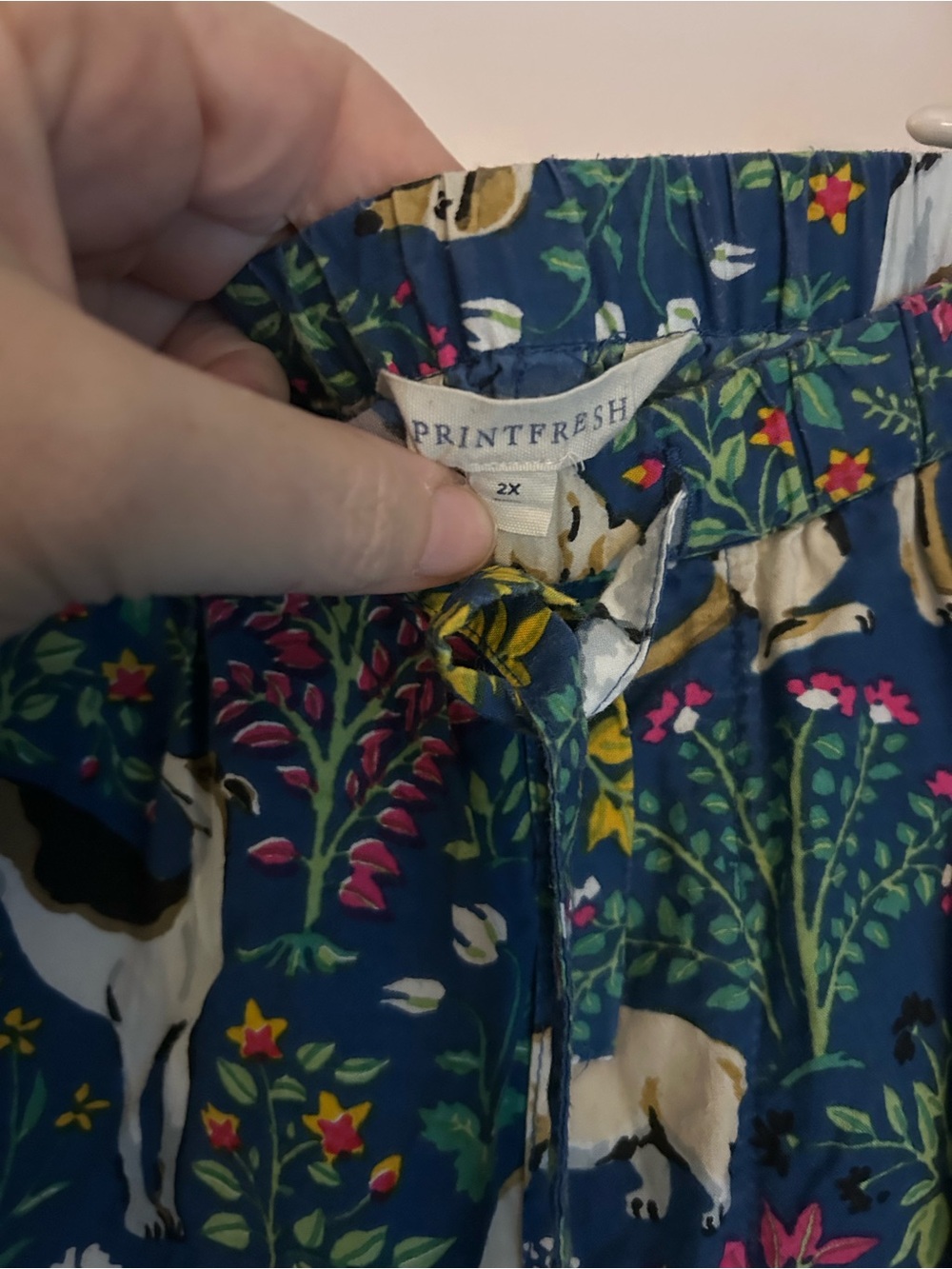 Printfresh Teal Blue Dog & Floral Pajama Set - Picture 7 of 7